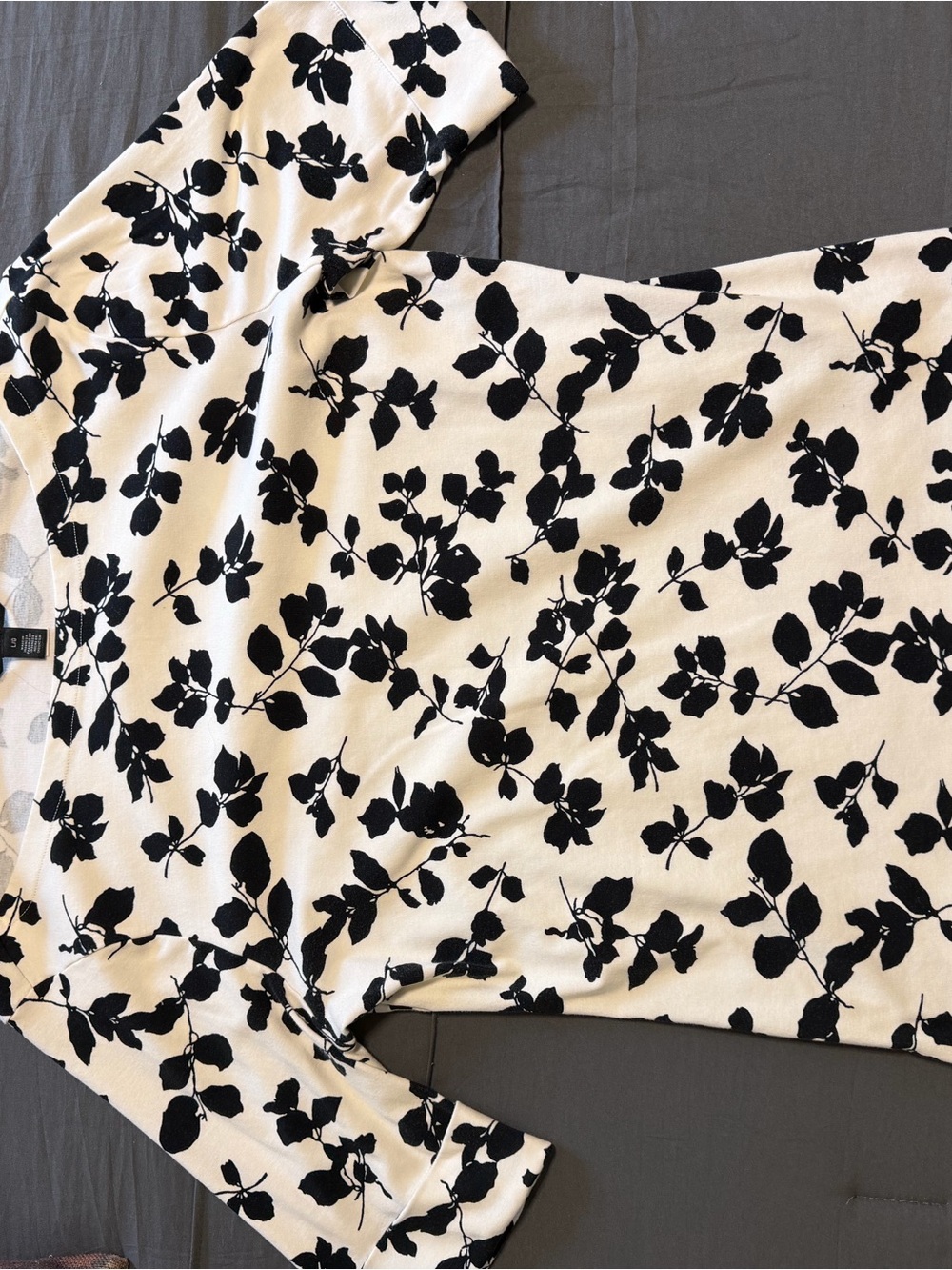 Ralph Lauren Black and White Floral Knit Top